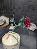 Crimson Twilight Rose | Glass Rose Sculpture | The Eternal Bloom Collection | One-of-One | Disasterpiece Glass