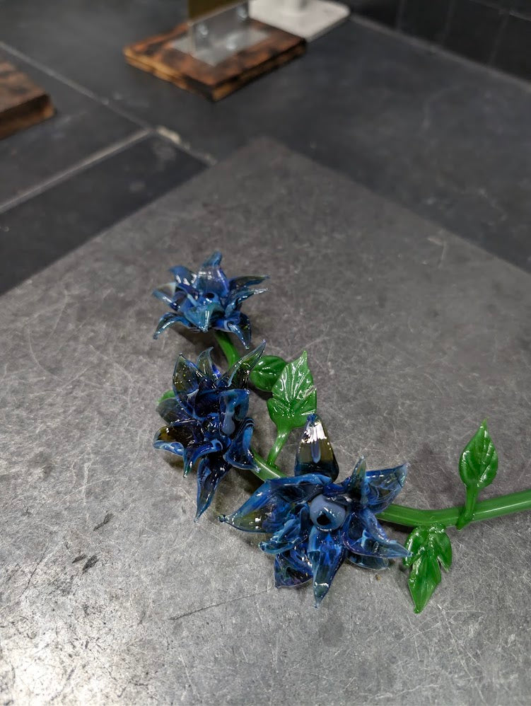Midnight Climb Handmade Glass Clematis Vine | One-of-One