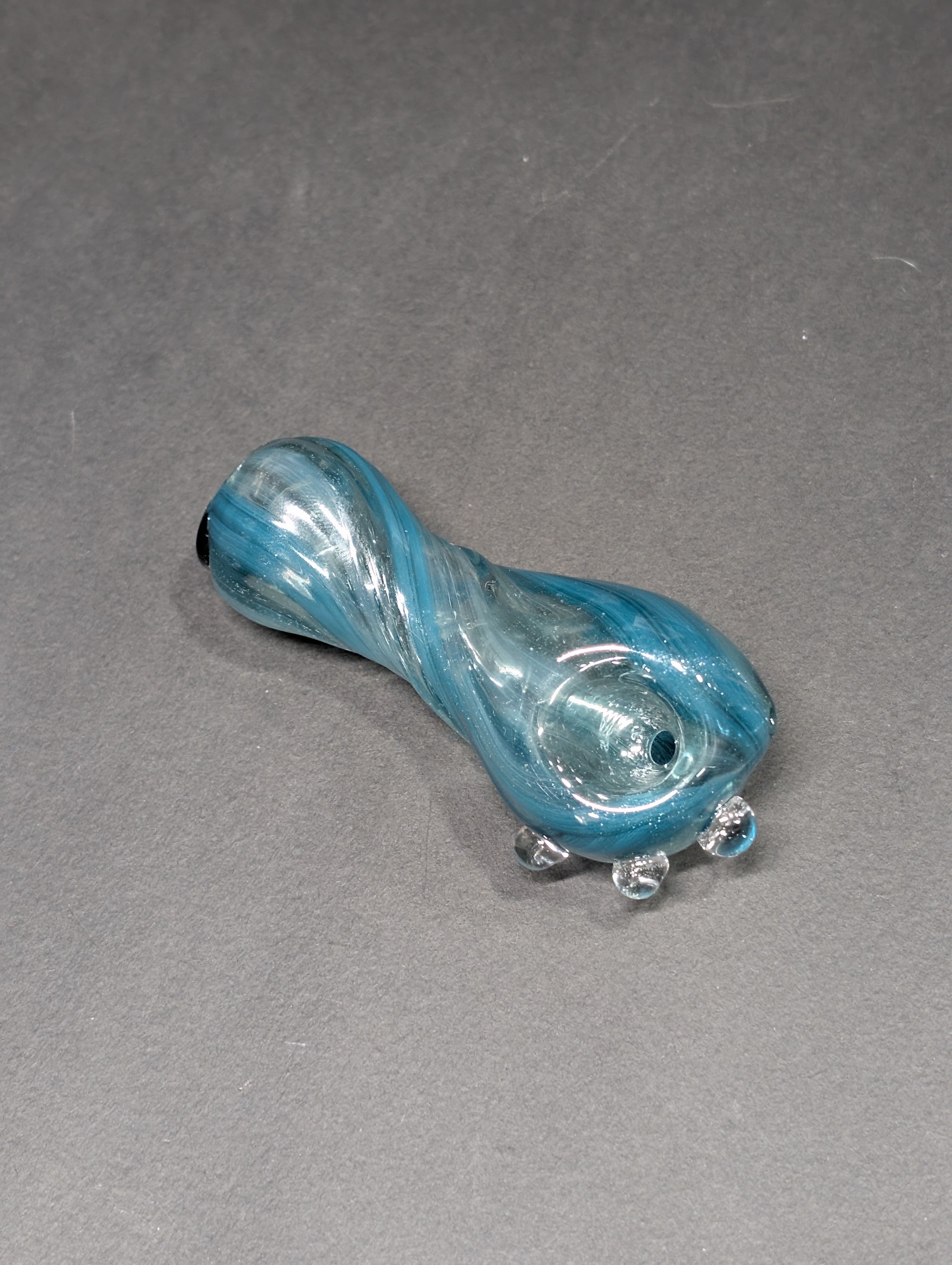 Teal Swirl Glass | Layered Wave Design | One-Of-One | Disasterpiece Glass