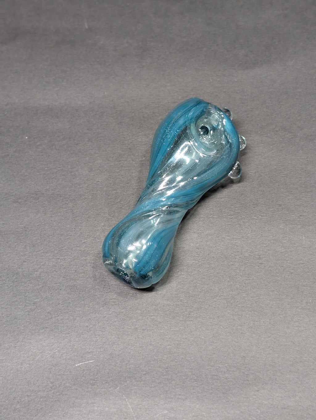 Teal Swirl Glass | Layered Wave Design | One-Of-One | Disasterpiece Glass