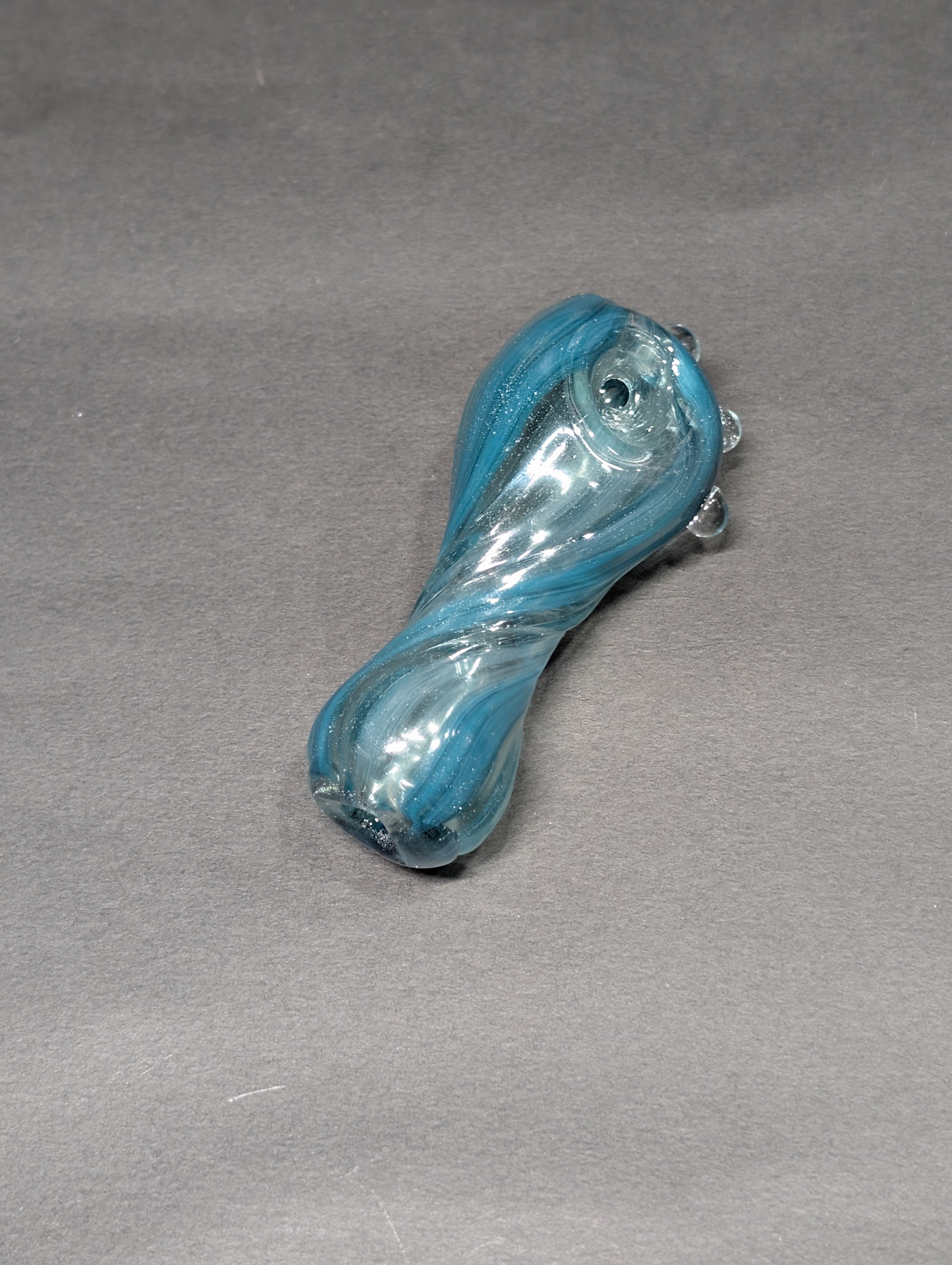 Teal Swirl Glass | Layered Wave Design | One-Of-One | Disasterpiece Glass