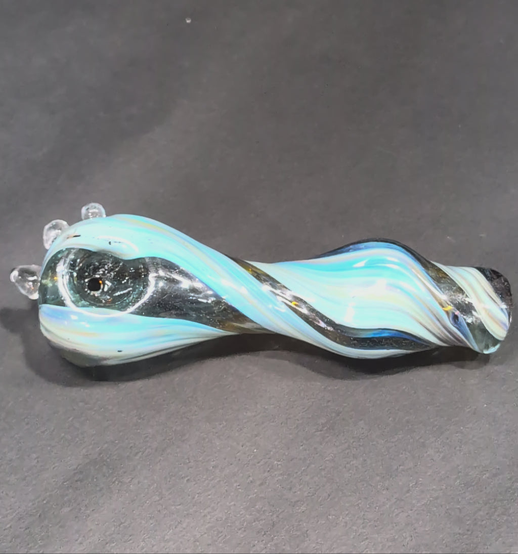 Blue & Teal Galaxy Swirl Glass | Layered Wave Design | One-Of-One | Disasterpiece Glass