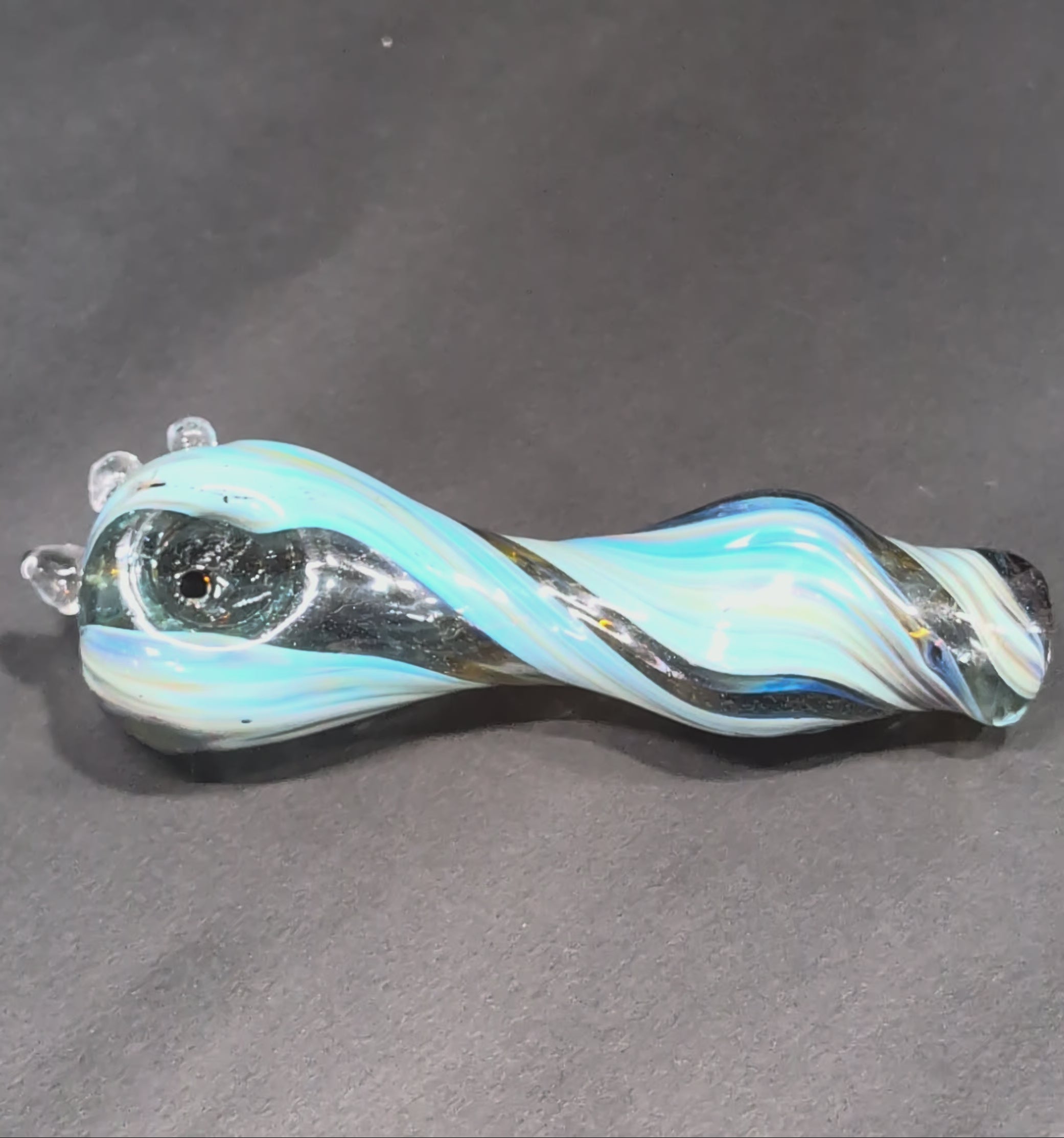 Blue & Teal Galaxy Swirl Glass | Layered Wave Design | One-Of-One | Disasterpiece Glass