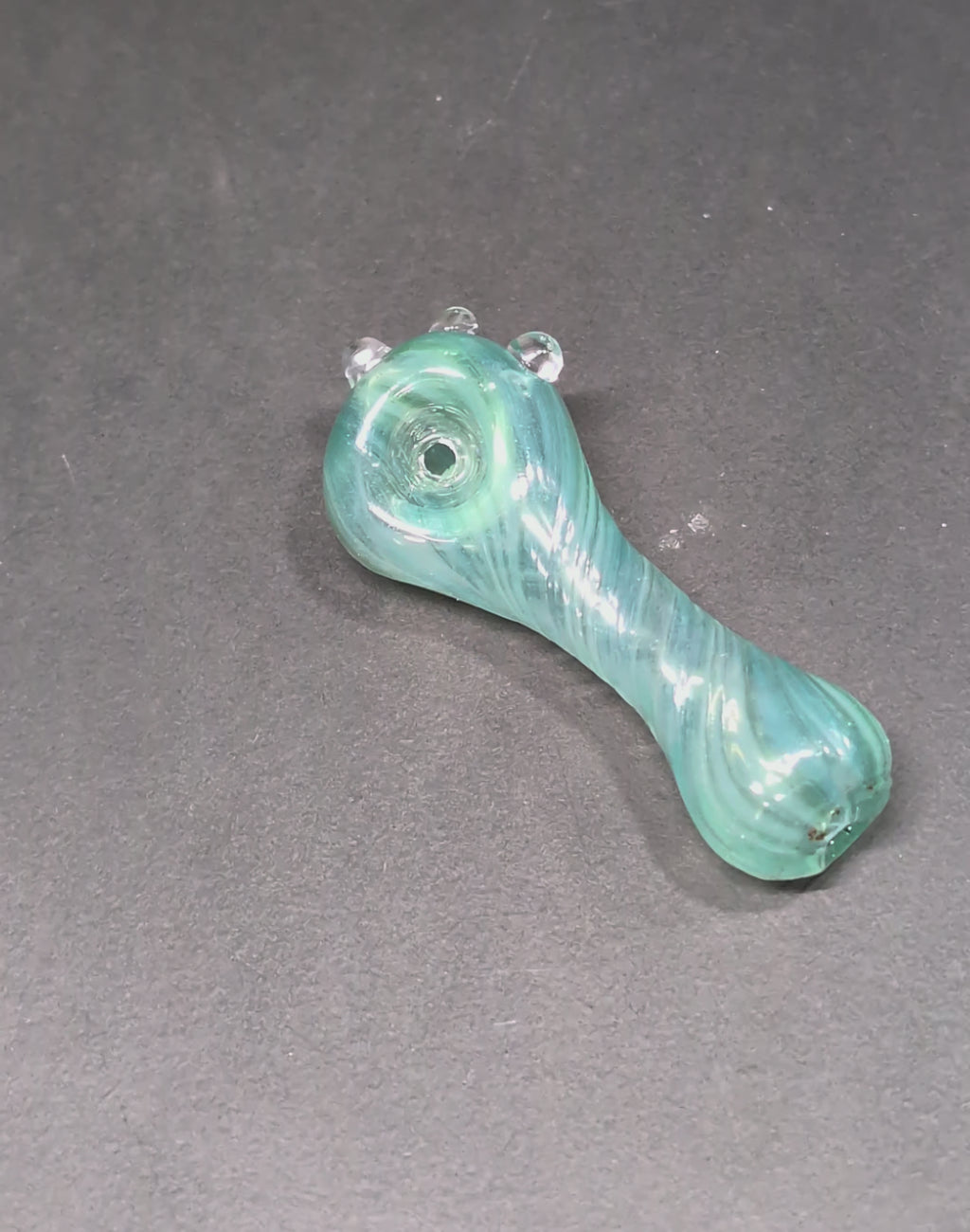 Seafoam-Green Swirl Glass Pipe | Layered Wave Design | One-Of-One | Disasterpiece Glass