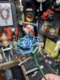 Glass Rose | The Eternal Bloom Collection | Blue/Teal Glass Rose | One-of-a-Kind Floral Art | Disasterpiece Glass